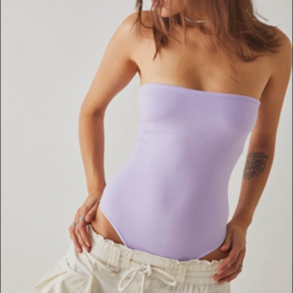 Free People Tati Seamless Tube Bodysuit Lavender